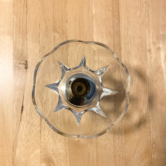 Set of 2 Brass and Glass Candlesticks - Picture 3 of 8